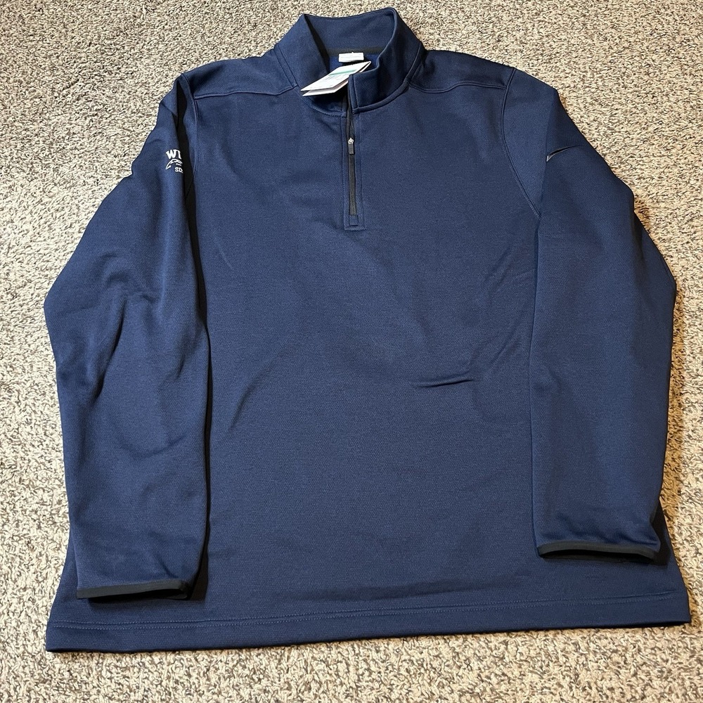 Nike Therma-FIT Golf Pullover Mens XL Navy 1/2 Zip Wildish Logo DN1947-410